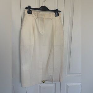 Ryan Roche Cream Pencil Skirt